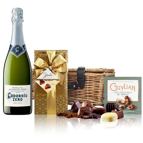 Codorniu Zero Alcohol Free Sparkling Wine 75cl And Chocolates Hamper